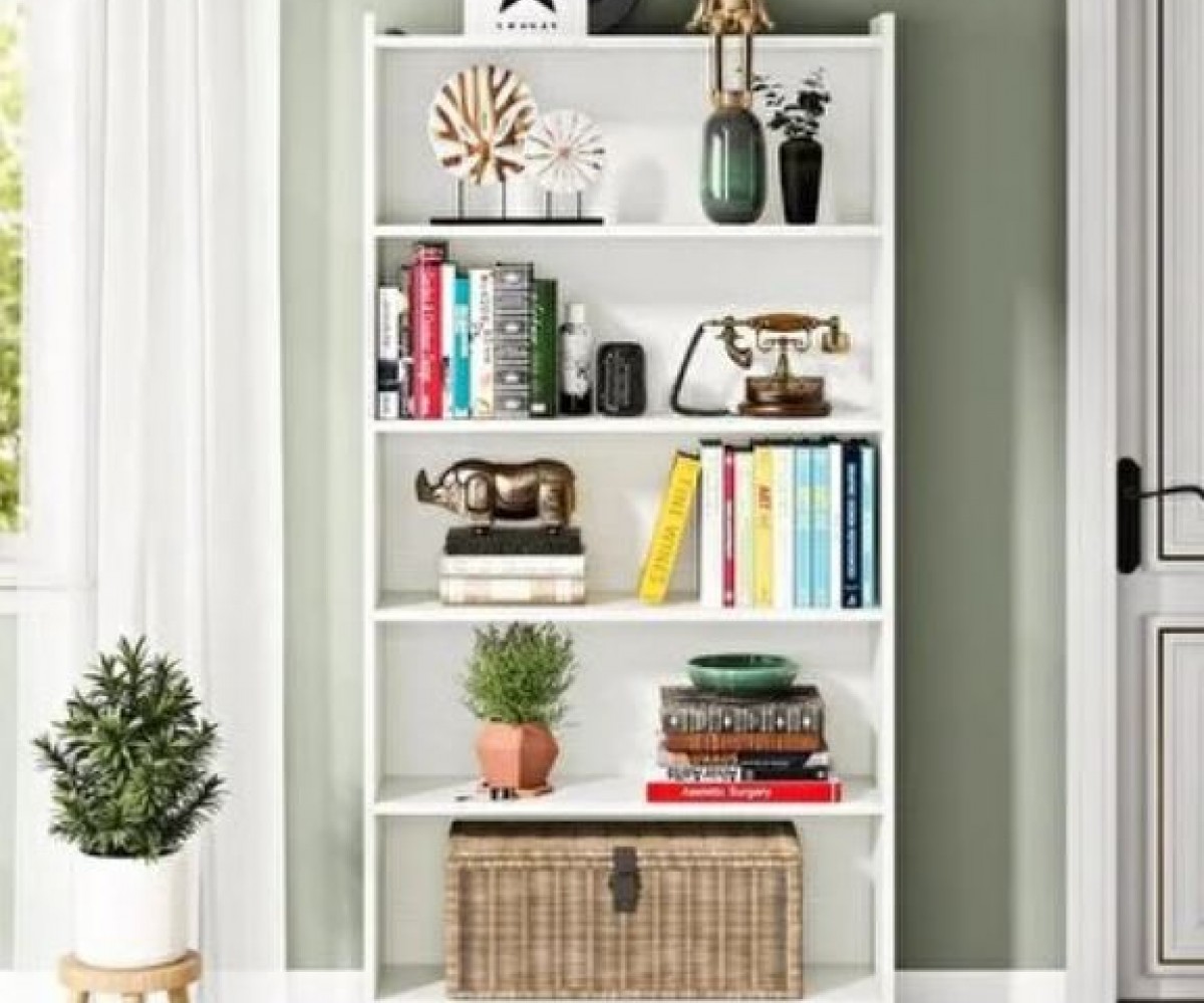 Mozide MDF White Library Kitaplık