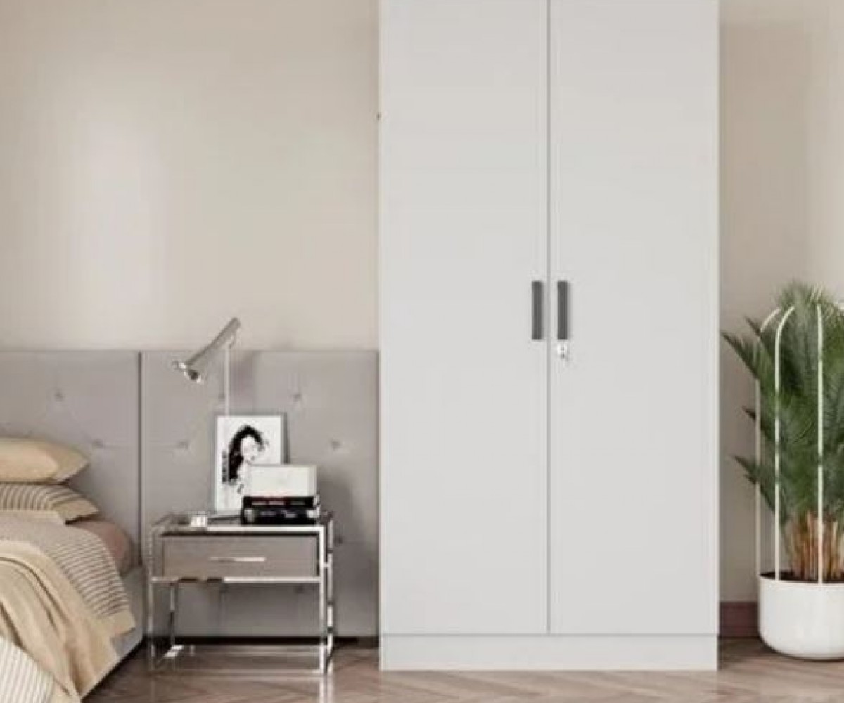 Mozide MDF Apel Gardırop  2 Kapaklı Askılı ve Raflı