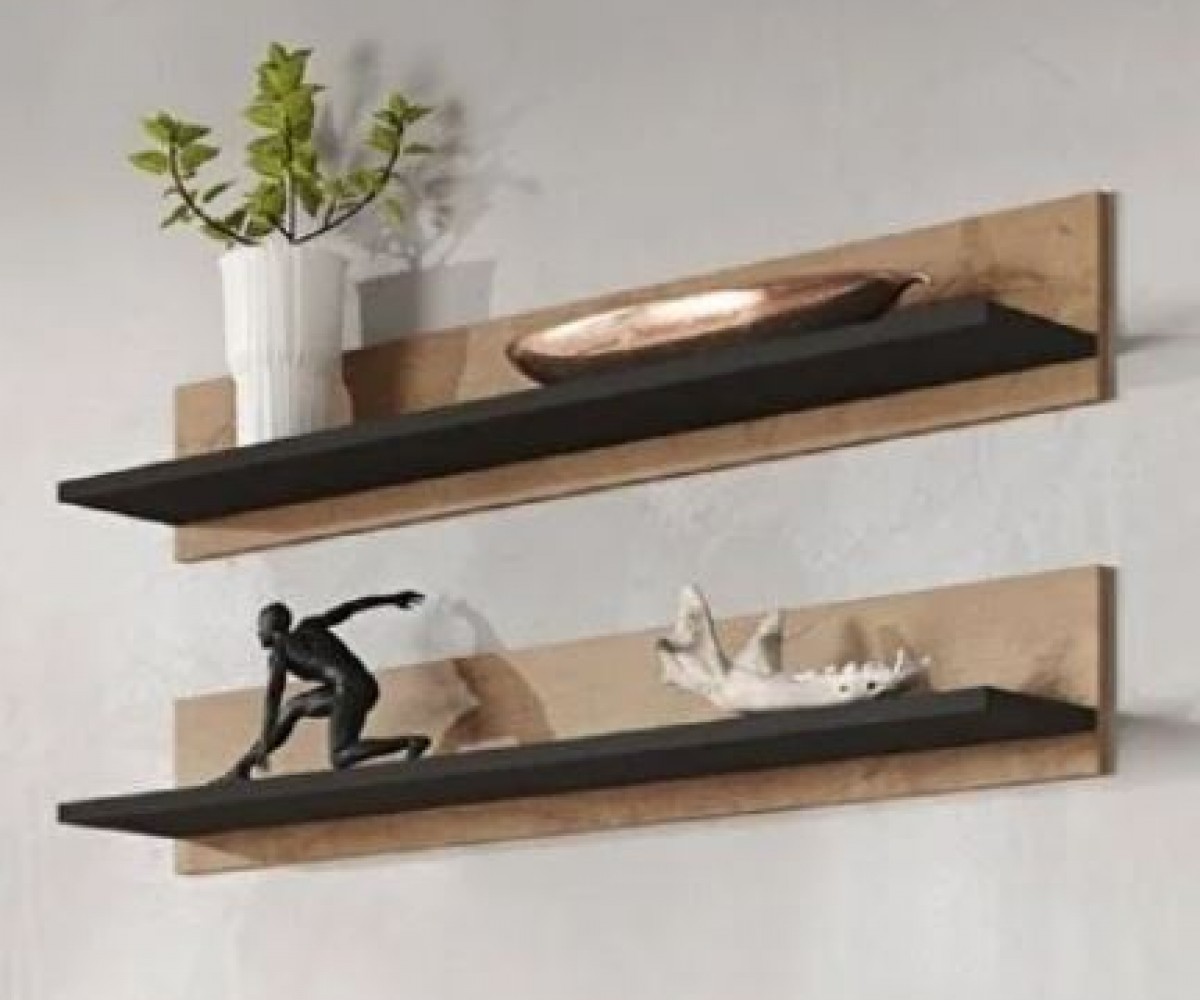 Mozide 2'li Oak Nil Duvar Rafı